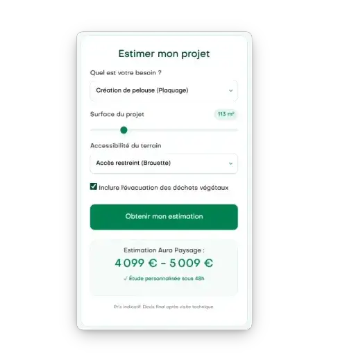 devis intéractif site internet paysagiste