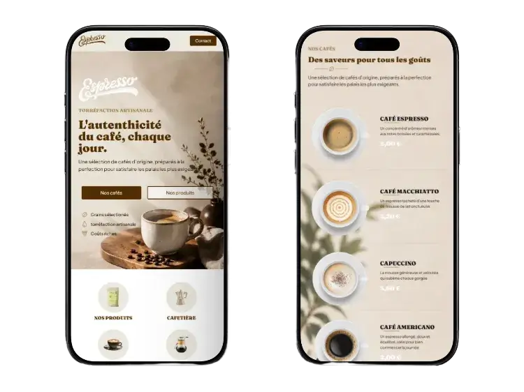 mockup mobile de création site restaurant montauban