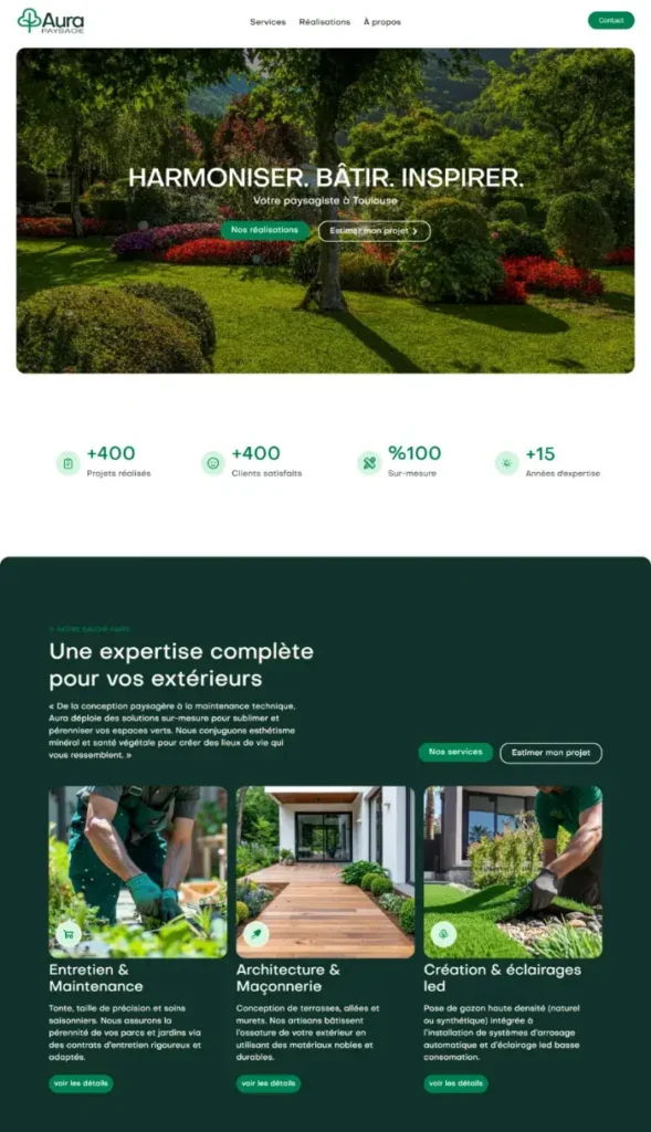 snapshot de création site paysagiste montauban