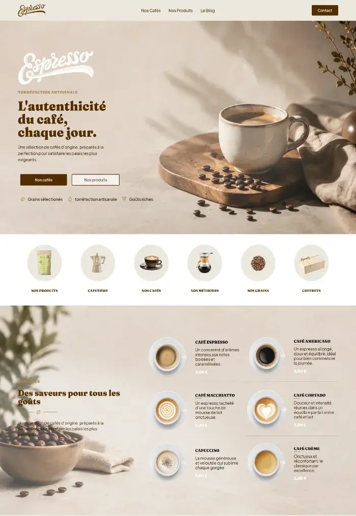 image du site internet restaurant